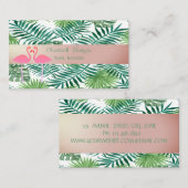 Moderne stilvolle, tropische Blätter aus Palm, ros Visitenkarte (Vorne/Hinten)