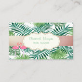 Moderne stilvolle, tropische Blätter aus Palm, ros Visitenkarte (Vorderseite)