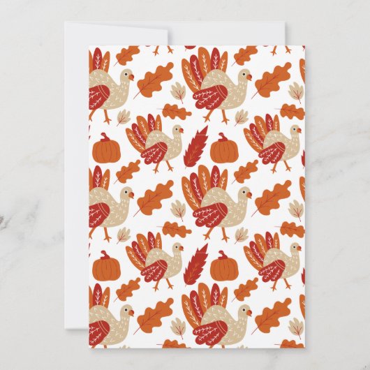 Moderne stilvolle Türkei Erntedank Einladung (Rückseite)