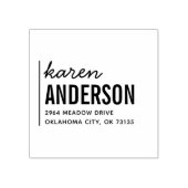 Moderne, stilvolle Typografie Name & Rücksendeadre Gummistempel (Prägung)