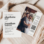 Moderne, stilvolle Typografie QR Code Foto Wedding Einladung<br><div class="desc">Moderne,  stilvolle Typografie QR Code Foto Hochzeitseinladung</div>