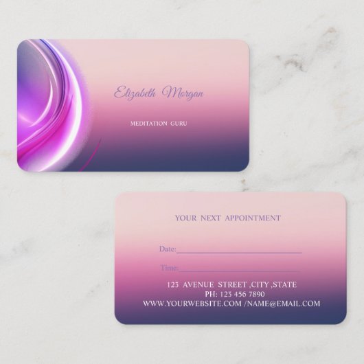 Moderne, stilvolle und Berufliche Ernennung Terminkarte (Vorne/Hinten)