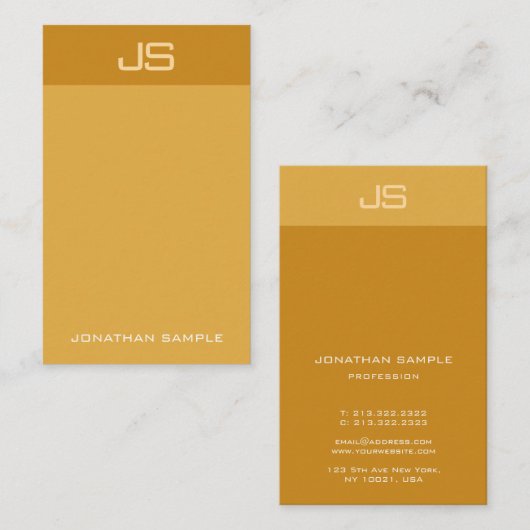 Moderne, stilvolle, vertikale Mongram Vorlage Eleg Visitenkarte (Vorne/Hinten)