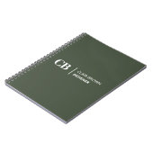 Moderne stilvolle Waldgrün-Monogramm Notizblock (Linke Seite)
