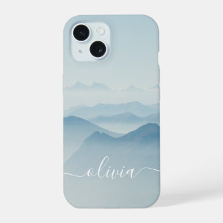 Moderne stilvolle Wasserfarbe-Monogramm iPhone 15 Hülle