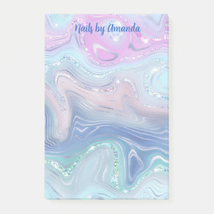 Moderne stilvolle Wasserfarbe Wirbel Monogramm Post-it Klebezettel