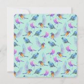 Moderne, stilvolle Watercolor Birds Wedding Einladung (Rückseite)