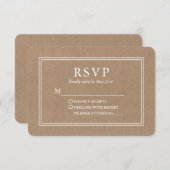 Moderne, stilvolle Wedding Kraft RSVP Karte (Vorne/Hinten)