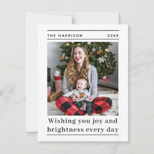 Moderne stilvolle Weihnachtsfeiertags-Fotogrußkart Feiertagskarte
