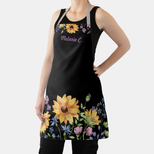 Moderne stilvolle Wildblume Sonnenblumen Kochen Sc Schürze (InSitu)