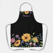 Moderne stilvolle Wildblume Sonnenblumen Kochen Sc Schürze (Vorderseite)