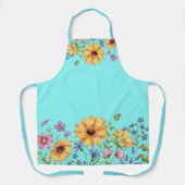 Moderne stilvolle Wildblume Sonnenblumen Kochen Sc Schürze (Vorderseite)