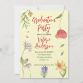 Moderne Stilvolle wilde Blume Abschluss Einladung (Vorderseite)