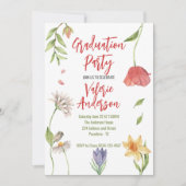 Moderne Stilvolle wilde Blume Abschluss Einladung (Vorderseite)