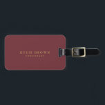 Moderne stilvolle Wine Gold Farbe Beruflich Trendy Gepäckanhänger<br><div class="desc">Diese Vorlage kann an alle beruflichen Beruf angepasst werden.</div>