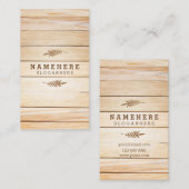Moderne, stilvolle Wood Vertical Business Card Visitenkarte (Vorne/Hinten)