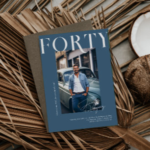 Moderne stilvolle Zeitschrift   40. Geburtstagsfot Einladung