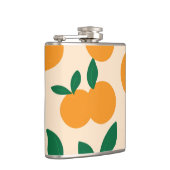 Moderne stilvolle Zitrusfrucht-Orangen-Muster Flachmann (Rechts)