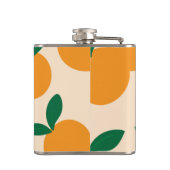 Moderne stilvolle Zitrusfrucht-Orangen-Muster Flachmann (Rückseite)