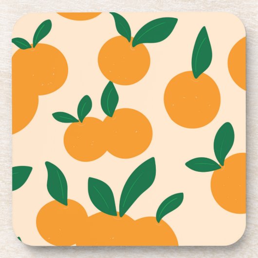 Moderne stilvolle Zitrusfrucht-Orangen-Muster Getränkeuntersetzer (Vorderseite)
