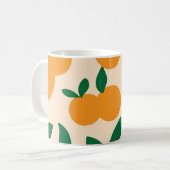 Moderne stilvolle Zitrusfrucht-Orangen-Muster Kaffeetasse (Vorderseite Links)