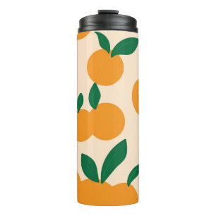 Moderne stilvolle Zitrusfrucht-Orangen-Muster Thermosbecher