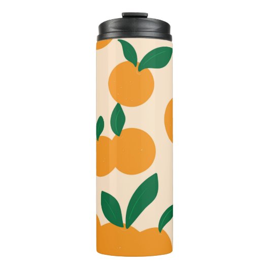 Moderne stilvolle Zitrusfrucht-Orangen-Muster Thermosbecher (Vorderseite)
