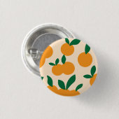 Moderne stilvolle Zitrusfrüchte Orangen Muster Button (Vorne & Hinten)