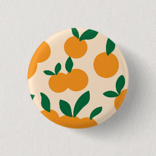 Moderne stilvolle Zitrusfrüchte Orangen Muster Button