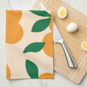 Moderne stilvolle Zitrusfrüchte Orangen Muster Geschirrtuch (Viertel Falte)