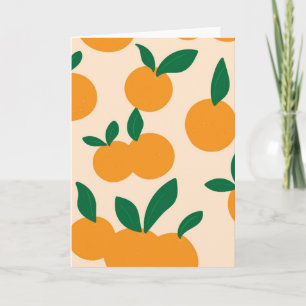 Moderne stilvolle Zitrusfrüchte Orangen Muster Karte
