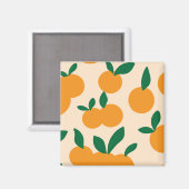 Moderne stilvolle Zitrusfrüchte Orangen Muster Magnet (Vorderseite/Rückseite)