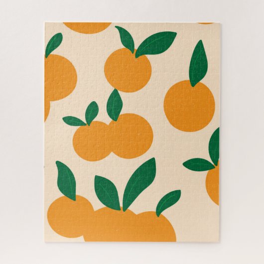 Moderne stilvolle Zitrusfrüchte Orangen Muster Puzzle (Vertikal)