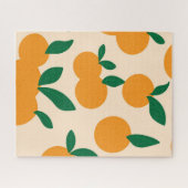 Moderne stilvolle Zitrusfrüchte Orangen Muster Puzzle (Horizontal)