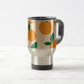 Moderne stilvolle Zitrusfrüchte Orangen Muster Reisebecher (VorderseiteRechts)
