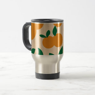 Moderne stilvolle Zitrusfrüchte Orangen Muster Reisebecher