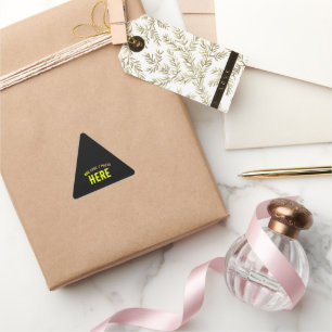 MODERNE, STILVOLLE, ZOLLBARE SCHWARZE BRANDGIFTUNG DREIECKIGER AUFKLEBER