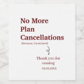 Moderne Stornierungen ohne Plan Funny Custom Weinetikett (Einzelnes Label)