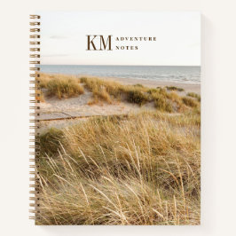 Moderne Strand-Abenteuer-Monogramm  Notizblock