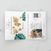 Moderne Strand-Ziel-Hochzeit Reisepass QR-Code Einladung (Innenseite)