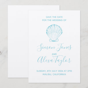 Moderne Strand-Ziel-Hochzeit rettet das Datum Save The Date