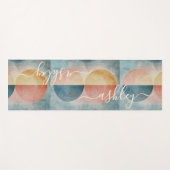 Moderne Strandfarben mit Abstrakter Monogramm Yogamatte (Vorderseite (Horizontal))