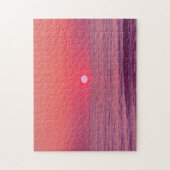 Moderne Strandgradient Sonnenuntergang Rosa Puzzle (Vertikal)