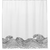 Moderne Strandhauswelle Küste Duschvorhang (Vorderseite)