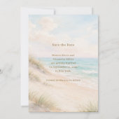 Moderne Strandhochzeit am Meer Save The Date (Rückseite)