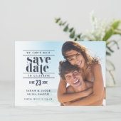 Moderne Strandhochzeit Foto Save the Date (Stehend Vorderseite)