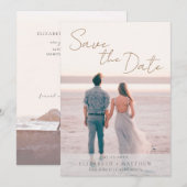 Moderne Strandhochzeit - Save the Date Einladung (Vorne/Hinten)