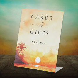Moderne Strandkarten und Geschenke für Sonnenunter Sockelschild