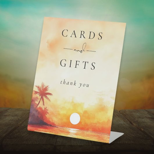 Moderne Strandkarten und Geschenke für Sonnenunter Sockelschild