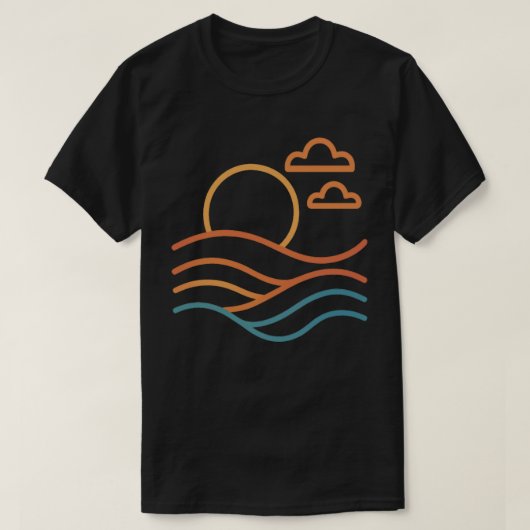 Moderne Strandkunst Männerdunkel-T - Shirt (Design vorne)